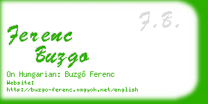 ferenc buzgo business card